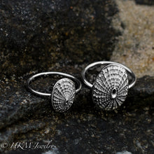 Load image into Gallery viewer, Limpet Shell Ring - Cast Seashell Ring - Sterling Silver Shell
