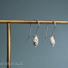 Load image into Gallery viewer, mini cone drop earrings in polished sterling silver by hkm jewelry
