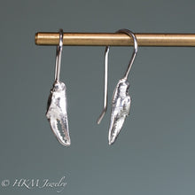 Load image into Gallery viewer, cast silver lady crab claw drop earrings by hkm jewelry
