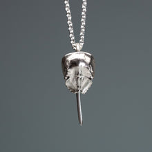 Load image into Gallery viewer, mini cast silver horseshoe crab necklace by hali maclaren of hkm jewelry
