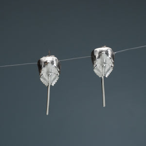 Mini Horseshoe Crab Earrings - Silver Kinetic Studs