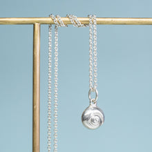 Load image into Gallery viewer, Moon Snail Shell Pendant Necklace - Sterling Swirl Charm
