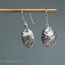 Load image into Gallery viewer, Atlantic Oyster - crassostrea virginica oyster seed earrings in recycled silver by hkm jewelry
