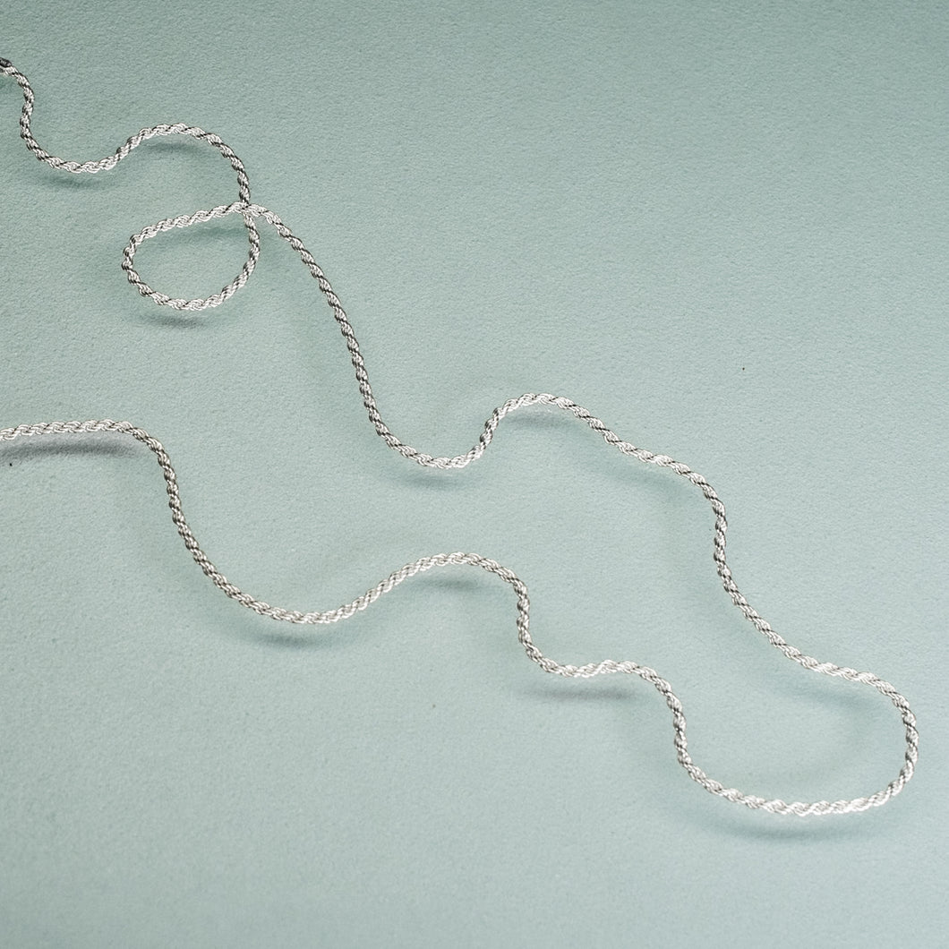 1.5mm rope chain in sterling silver made in Italy