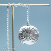 Load image into Gallery viewer, Sand Dollar Necklace - Cast Silver Echinoderm Pendant

