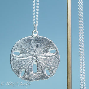 Sand Dollar Necklace - Cast Silver Echinoderm Pendant