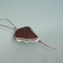 Load image into Gallery viewer, Brown Sea Glass Horseshoe Crab Necklace - Kinetic Tail
