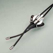 Load image into Gallery viewer, backside of handmade bolo tie by hkm jewelry in 925 sterling silver
