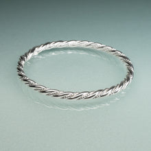 Load image into Gallery viewer, sterling silver twist rope bangle by hkm jewelry
