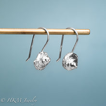 Load image into Gallery viewer, Channeled Whelk shell drop earrings in recycled sterling silver by hkm jewelry
