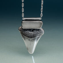 Load image into Gallery viewer, White Shark Sea Glass Talisman Oxidized
