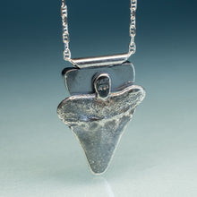 Load image into Gallery viewer, White Shark Sea Glass Talisman Oxidized
