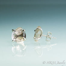 Load image into Gallery viewer, Silver or Gold Cape May Diamond Studs - Prong Set Tumbled Beach Stone Earrings
