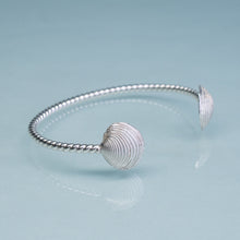 Load image into Gallery viewer, Cast silver venus clam shell cuff bracelet by hkm jewelry
