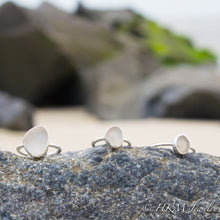 Load image into Gallery viewer, Raw Cape May Diamond Beach Pebble Sterling Silver Quartz Stacking Ring
