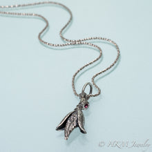 Load image into Gallery viewer, Cast Silver Magnolia Bud Necklace with Tourmaline by HKM JEWELRY
