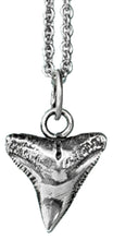 Load image into Gallery viewer, bull shark teeth necklace in oxidized silver by hkm jewelry
