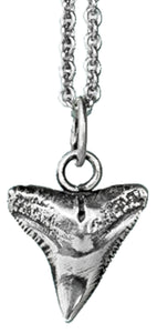 bull shark teeth necklace in oxidized silver by hkm jewelry
