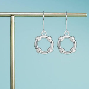 life saver dangle earrings in silver by hkm jewelry