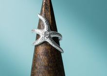 Load image into Gallery viewer, Silver Starfish Ring - Seastar Wrap Band
