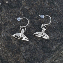 Load image into Gallery viewer, Silver Sea Tail Dangle Earrings - Fluke Drops
