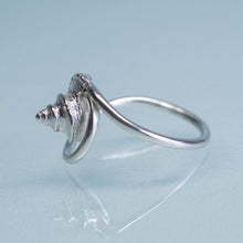 Load image into Gallery viewer, Whelk Wave Ring - Silver Seashell Swirl Band
