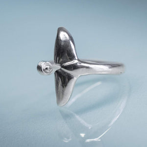 Sea Tail Adjustable Ring by hkm jewelry Dolphin Fluke Band