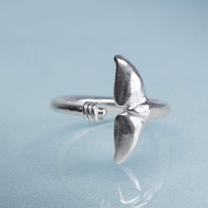 Sea Tail Adjustable Ring - Whale Fluke Band by hkm jewelry