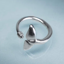 Load image into Gallery viewer, Sea Tail Adjustable Ring - Dolphin Fluke Band by hkm jewelry
