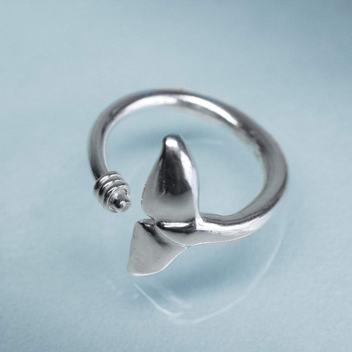 Sea Tail Adjustable Ring - Dolphin Fluke Band by hkm jewelry