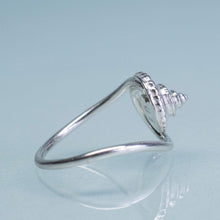 Load image into Gallery viewer, Whelk Wave Ring - Silver Seashell Swirl Band
