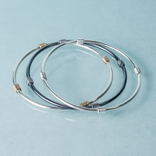 Load image into Gallery viewer, Life saver bangle set by hkm jewelry in silver, and gold
