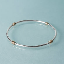 Load image into Gallery viewer, 14k gold and sterling Life Ring bangle by hkm jewelry 
