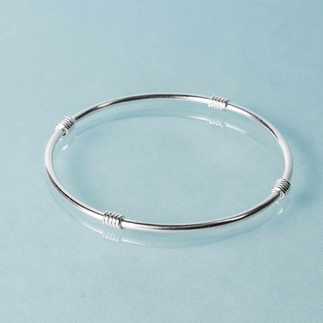 sterling silver Life saver bangle by hkm jewelry 