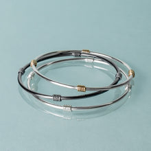 Load image into Gallery viewer, Life saver bangle set by hkm jewelry in silver, and gold
