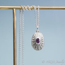 Load image into Gallery viewer, Silver Limpet Shell Birthstone Necklace
