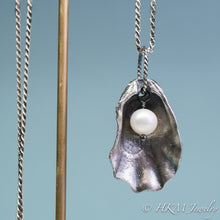 Load image into Gallery viewer, Oyster Pearl Necklace - Cast Seashell With Freshwater Pearl
