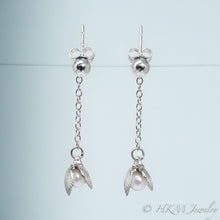 Load image into Gallery viewer, The Mini Scallop Pearl Drop Stud Earrings by HKM JEWELRY
