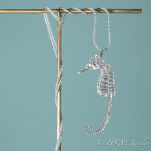 Load image into Gallery viewer, Cast Seahorse Necklace - Cast Silver Statement Piece
