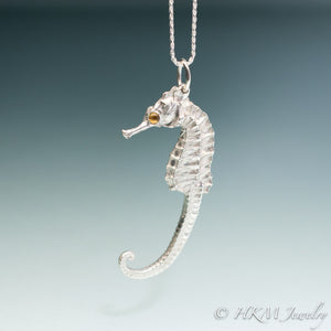 Cast Seahorse Necklace - Cast Silver Statement Piece