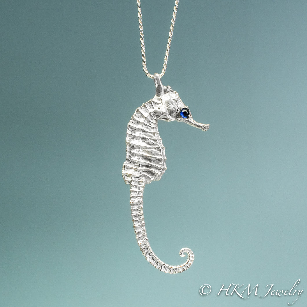 Cast Seahorse Necklace - With Birthstone Option