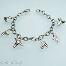 Load image into Gallery viewer, shark tooth bracelet with fossilized sharks teeth by hkm jewelry
