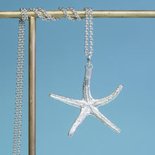 Load image into Gallery viewer, backside of recycled silver starfish necklace by hkm jewelry
