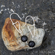 Load image into Gallery viewer, Sterling Silver Swivel Hook Earrings by Hali MacLaren of HKM Jewelry with Black Onyx Beads
