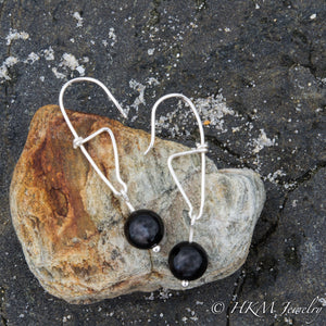 Sterling Silver Swivel Hook Earrings by Hali MacLaren of HKM Jewelry with Black Onyx Beads